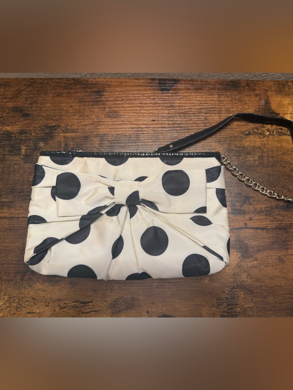 Kate Spade Boack & White Polka Dot Bow Shoulder Bag